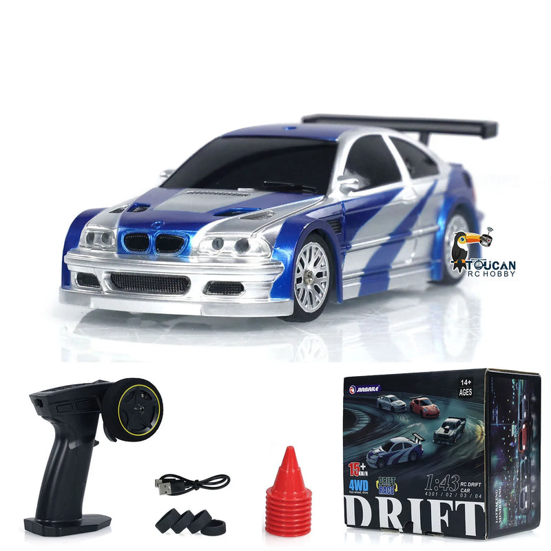 Mini Carros de corrida 1/43 2.4g Rádio Controle Drift Car 4WD alta velocidade para meninos