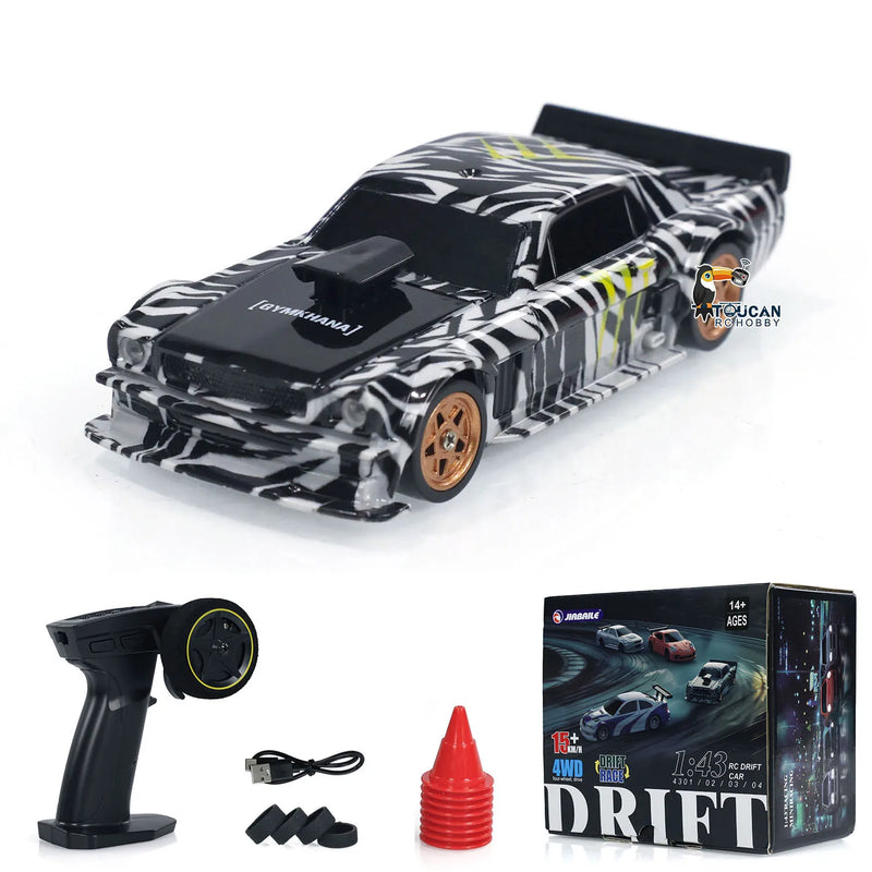 Mini Carros de corrida 1/43 2.4g Rádio Controle Drift Car 4WD alta velocidade para meninos